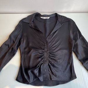 Black silk zara blouse